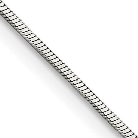 1.5mm Stainless Steel Polished Square Snake Chain Necklace 18 Inch